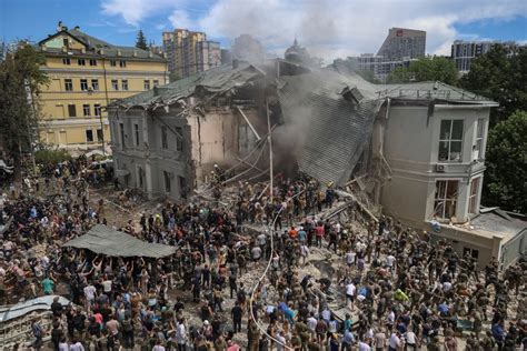 Children's hospital hit as Russian missiles kill dozens in Kyiv and .